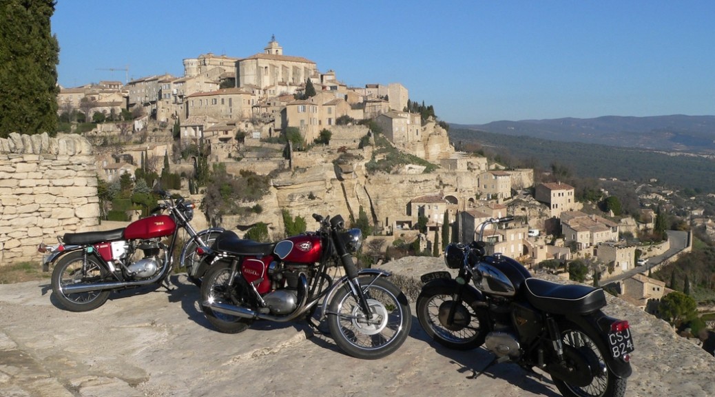 BSAs on Classic Bike Esprit motorcycle tour in the Luberon